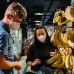 couple shopping in masks